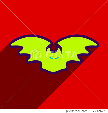 Flat with shadow Icon bat on bright backgrounds 17732624