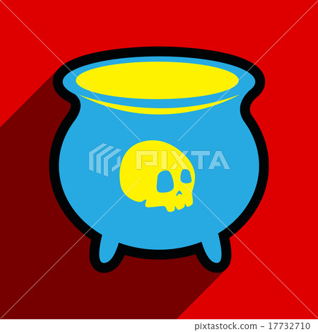 Flat with shadow icon cauldron on a bright 17732710