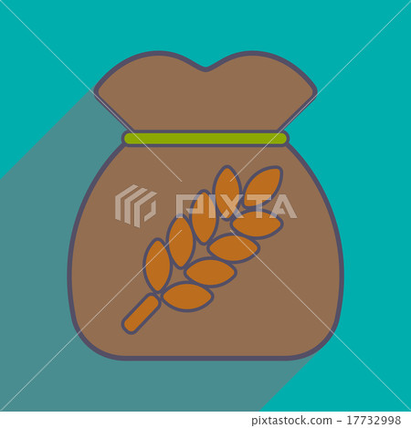 Flat with shadow icon and mobile application bag 17732998