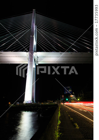 Night view of the goddess Ohashi and light up 17735993