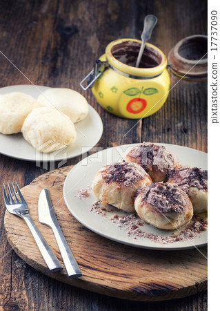 steamed bun with jam from yeast dough 17737090