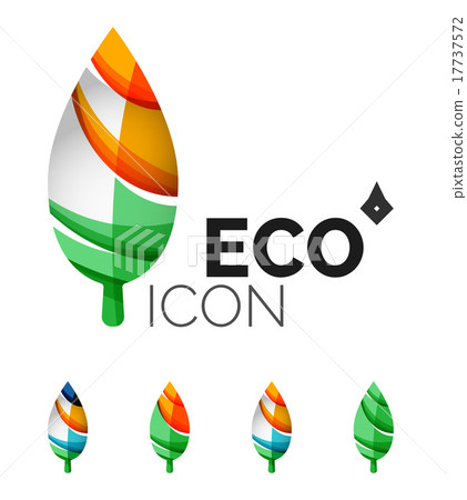 Set of abstract eco leaf icons, business logotype Set of abstract eco leaf icons, business logotype 17737572