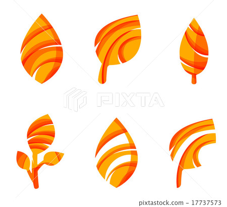 Set of abstract eco leaf icons, business logotype Set of abstract eco leaf icons, business logotype 17737573