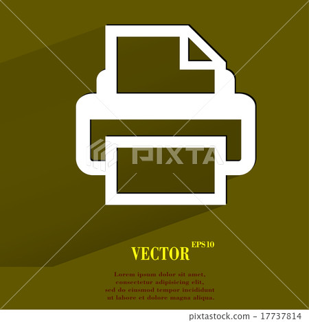 Printer. Flat modern web button with long shadow a Printer. Flat modern web button with long shadow a 17737814