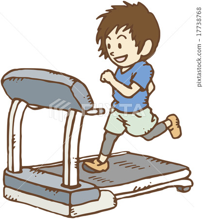 Men running on running machines - Stock Illustration [17738768] - PIXTA