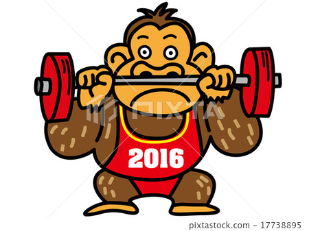 Gorilla to raise the barbell 17738895