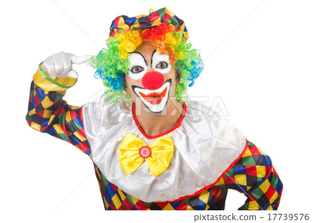Funny clown isolated on white Funny clown isolated on white 17739576