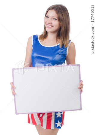 Woman boxer in uniform with US symbols 17740512