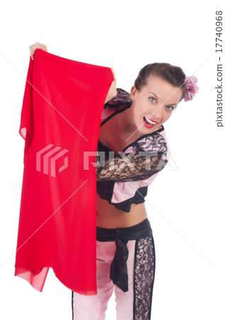 Woman toreador isolated on the white 17740968