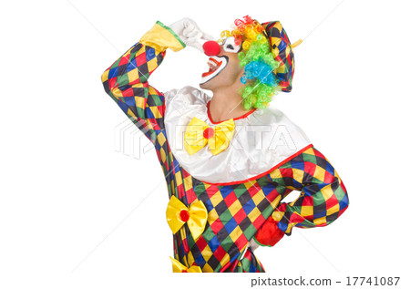 Funny clown isolated on white Funny clown isolated on white 17741087