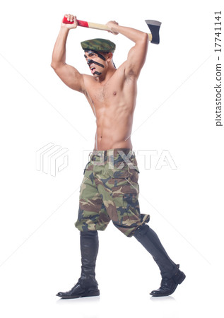 Soldier isolated on the white background Soldier isolated on the white background 17741141