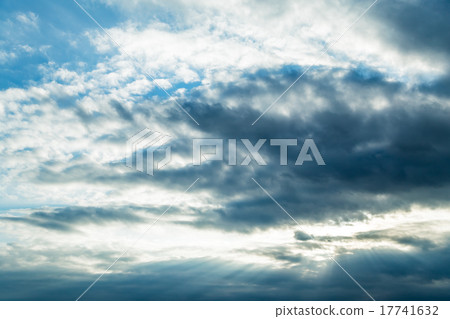 Sky Late summer sky Autumn sky September sky Evening cumulus Text space Composite background cloud 17741632