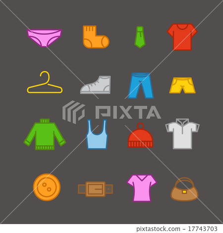 Different color clothes silhouettes collection Different color clothes silhouettes collection 17743703