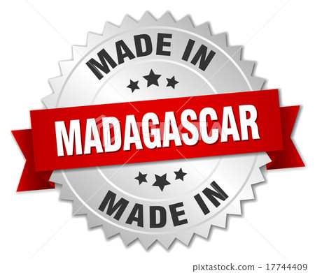 made in Madagascar silver badge with red ribbon made in Madagascar silver badge with red ribbon 17744409