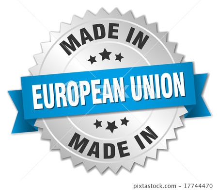 made in european union badge with blue ribbon made in european union badge with blue ribbon 17744470