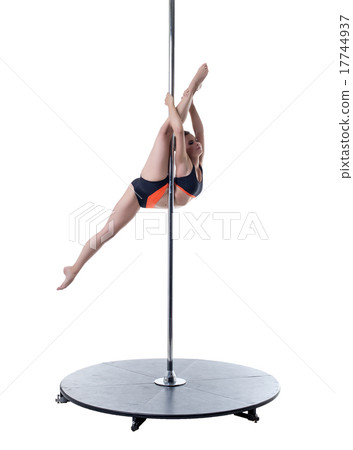 Beauty and strength. Pretty girl dancing on pylon 17744937