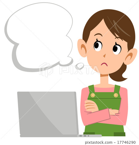 Housewife thinking as a laptop 17746290
