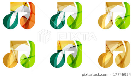 Set of abstract music note icon, business logotype 17746934