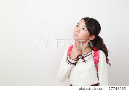 Thinking elementary school girls Thinking elementary school girls 17748965