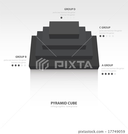 Top View Pyramid Reference pyramid cube infographic top view black color - Stock Illustration ...
