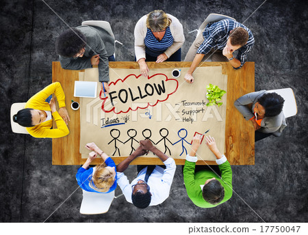 Follow Support Ideas Teamwork Social Media Concept 17750047