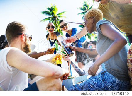 Friends Summer Beach Party Cheers Concept 17750340