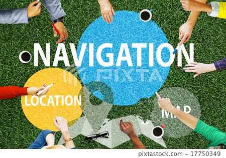 Navigation Direction Destination Travel Guide... - Stock Photo ...