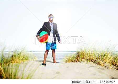Businessman Relaxation Activity Beach Vacations Concept 17750607