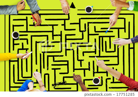 Maze Strategy Success Solution Determination Direction Concept Maze Strategy Success Solution Determination Direction Concept 17751285