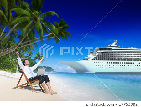 Businessman Relaxation Vacation Outdoors Beach Concept 17753092