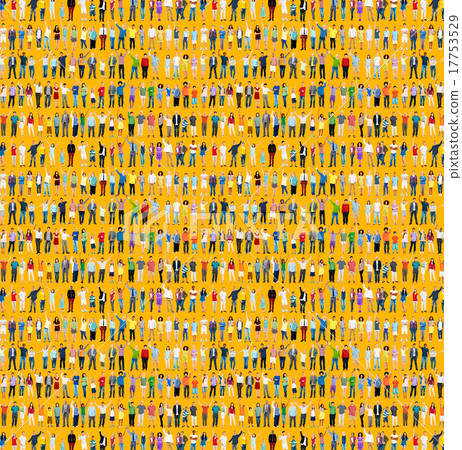 Multiethnic Casual People Togetherness Celebration Arms Raised C 17753529