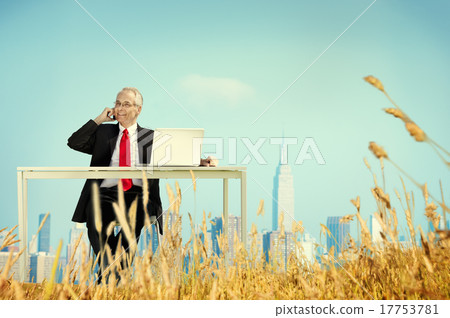 Businessman Relaxation Freedom Happiness Getaway Concept 17753781