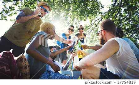 Diverse People Friends Hanging Out Drinking Concept 17754819