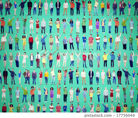 Multiethnic Casual People Togetherness Celebration Arms Raised C 17756049