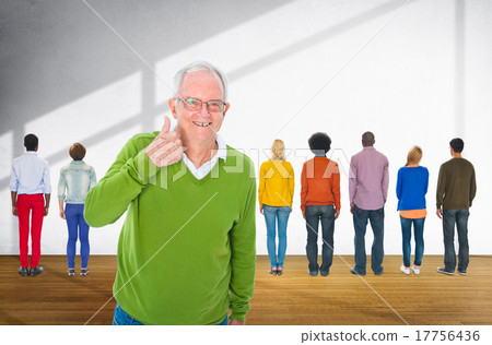 Different Smiling Unique Hipster Casual Team Concept 17756436