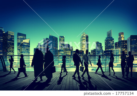 Business People Global Commuter Walking City Concept 17757134