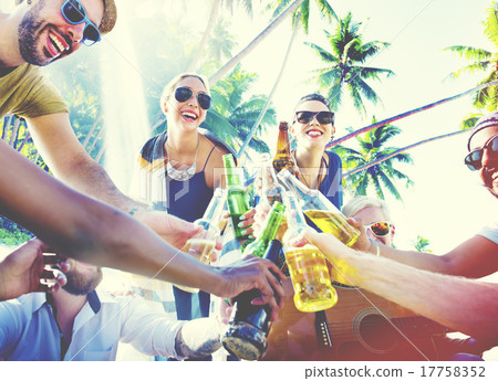 Friends Summer Beach Party Cheers Concept 17758352