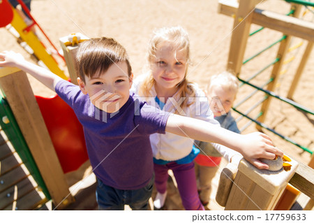 group of happy kids on children playground 17759633