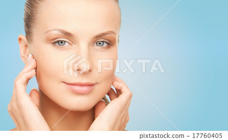 beautiful young woman touching her face beautiful young woman touching her face 17760405
