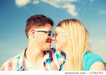 smiling couple having fun outdoors smiling couple having fun outdoors 17762761