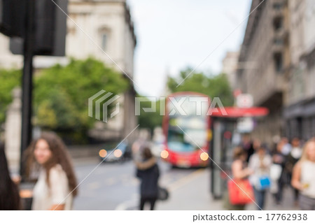 city street with people and transport in london 17762938