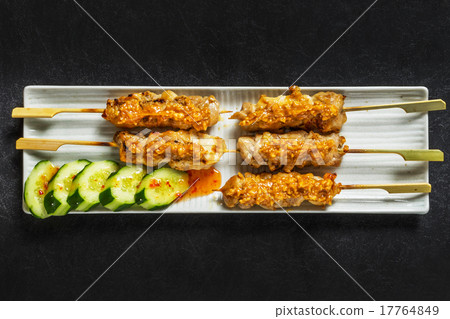 亞洲烤雞肉串緞馬來西亞雞肉火炭燒烤 亞洲烤雞肉串緞馬來西亞雞肉火炭燒烤 17764849