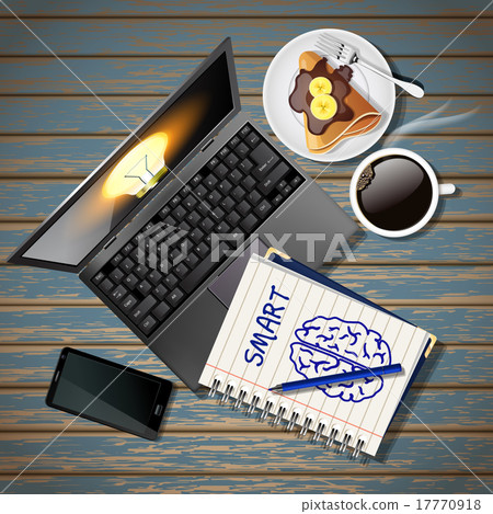 notebook and laptop and phone and coffee and crepe notebook and laptop and phone and coffee and crepe 17770918