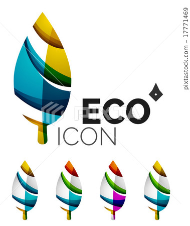 Set of abstract eco leaf icons, business logotype Set of abstract eco leaf icons, business logotype 17771469