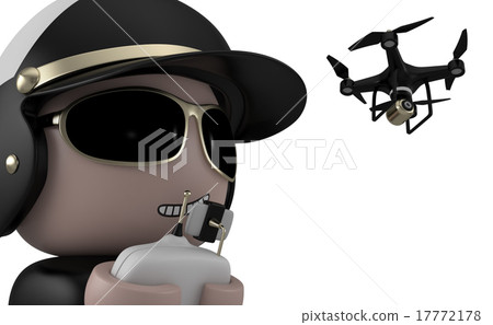 Policeman with drone. Policeman with drone. 17772178