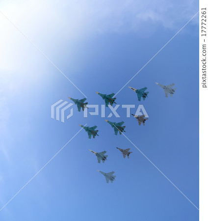 Russian military aircrafts fly over Moscow Russian military aircrafts fly over Moscow 17772261