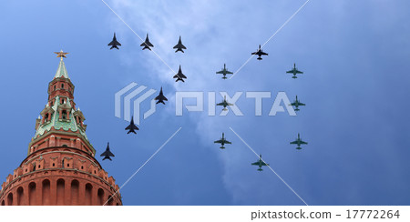 Russian military aircrafts fly over Moscow Russian military aircrafts fly over Moscow 17772264