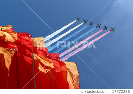 Russian military aircrafts fly over Moscow Russian military aircrafts fly over Moscow 17772286