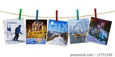 Austria mountains ski photography on clothespins Austria mountains ski photography on clothespins 17772599