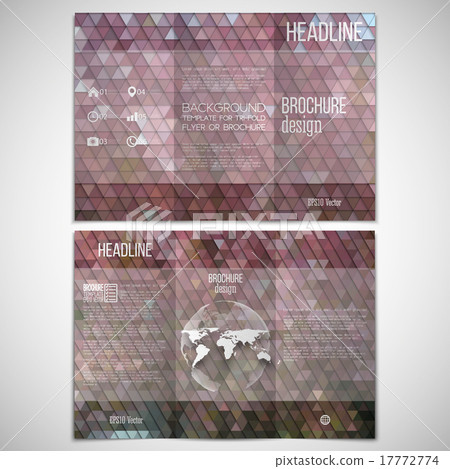 Vector set of tri-fold brochure design template on 17772774